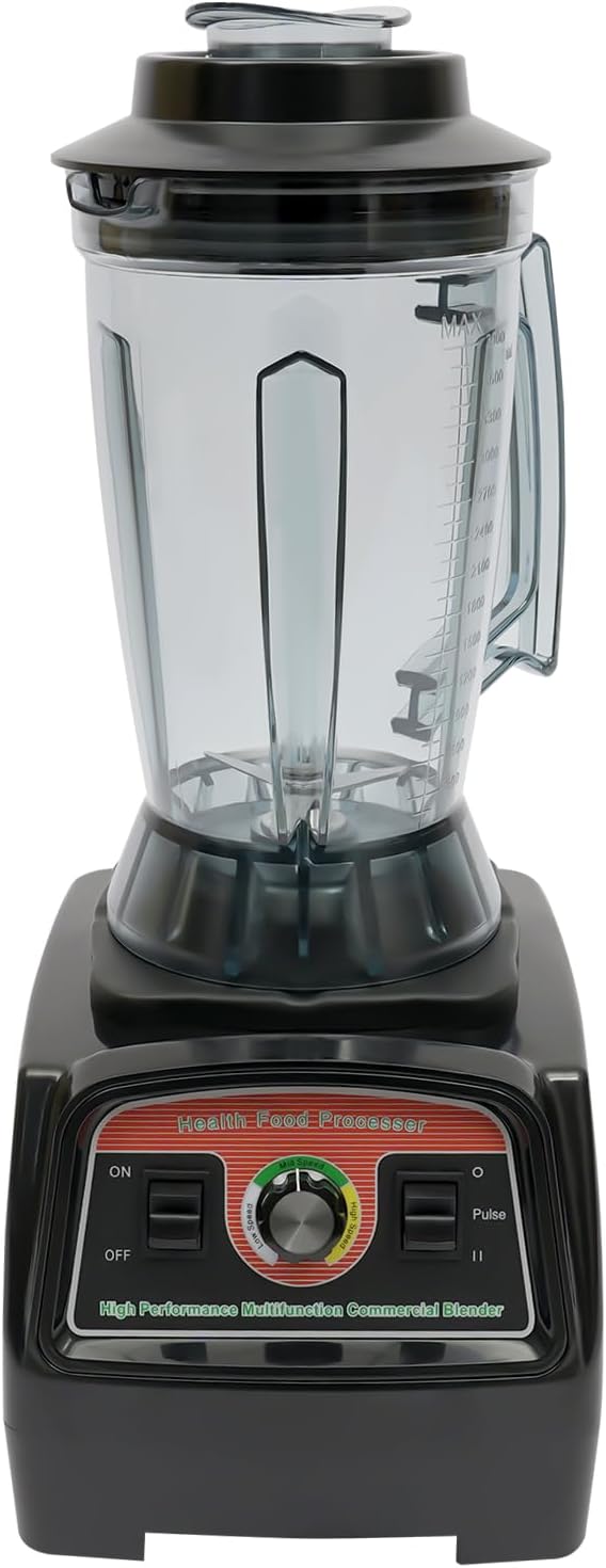 2800W Professional Commercial Blender with 2 In 1 Blades, High Performance Ice Crusher Blender 3.9L /1.03Gal Capacity, 57000RPM Speeds, 3.3-Peak HP, Self-Cleaning, Black