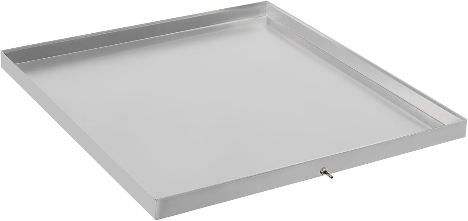 Washing Machine Pan Heavy Duty Washer Machine Drain Pan Drip Tray Catch Under Washer Machine Drip Pan for Washers Dryers Dishwashers Refrigerators Stainless Steel Fine 27