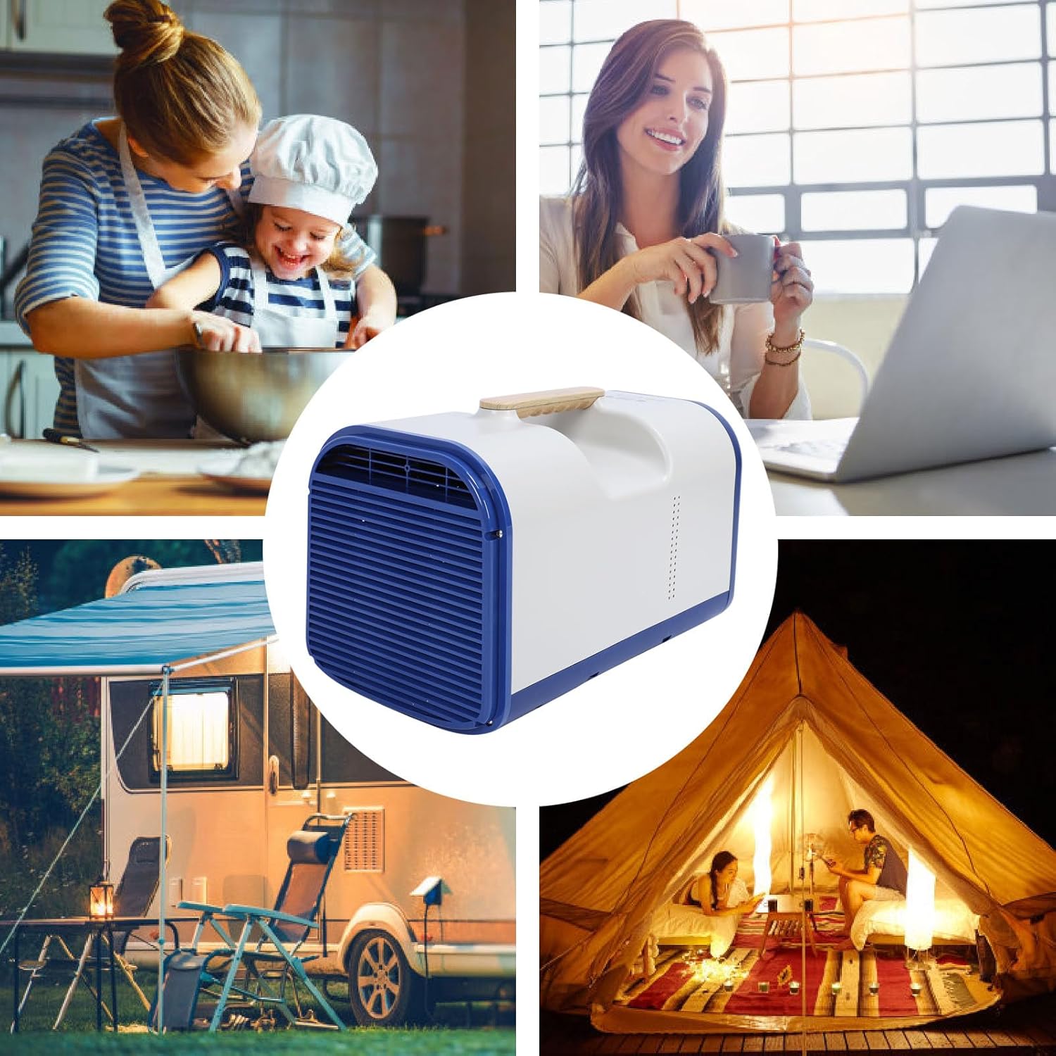 Portable Room Cooler, Touch Panel, Low Noise Heating and Cooling, Dual Use Portable Air Conditioner, 5200 BTU for Home (US Plug 110V)