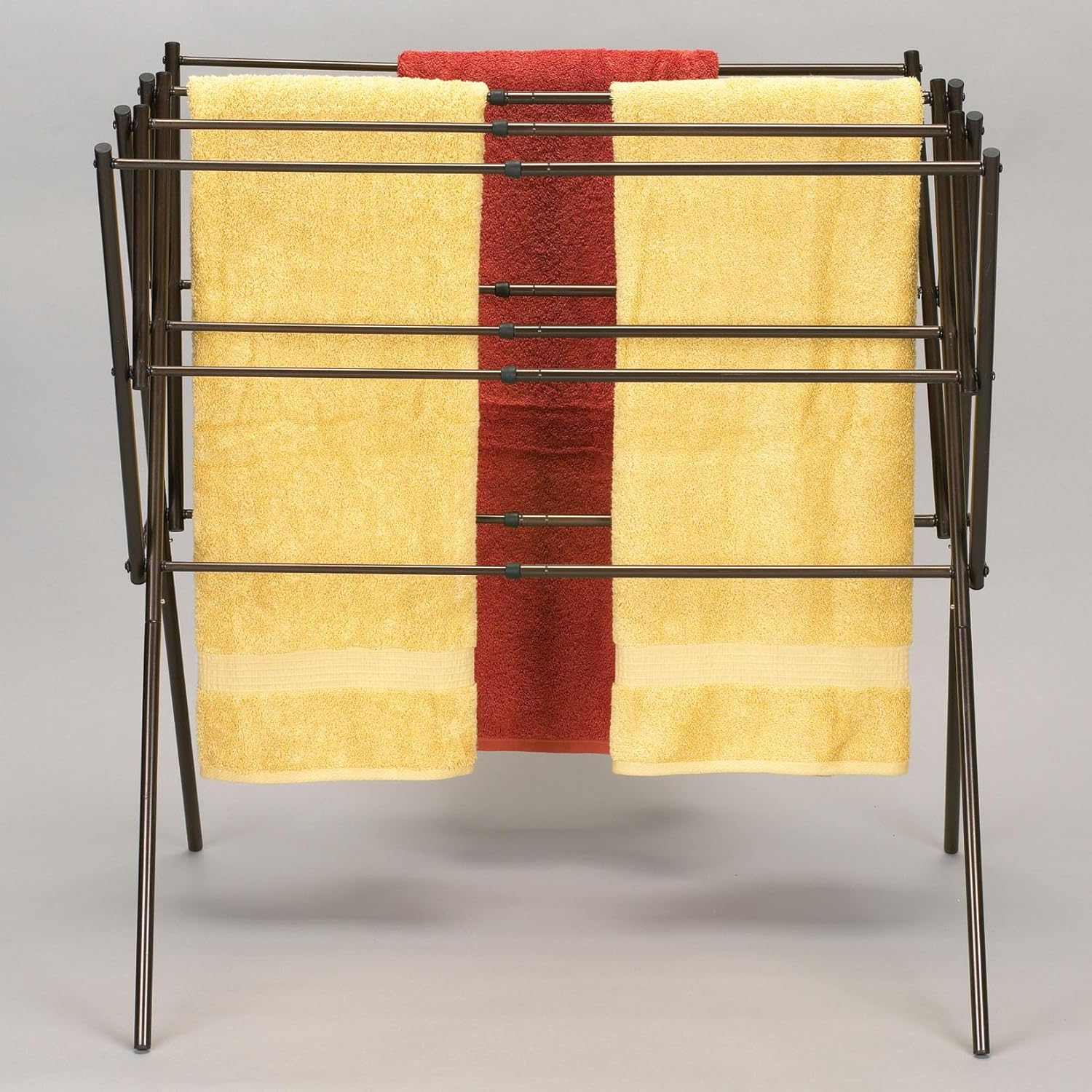 Household Essentials 5175 Collapsible Expandable Metal Clothes Drying Rack, Antique Bronze, STORAGE