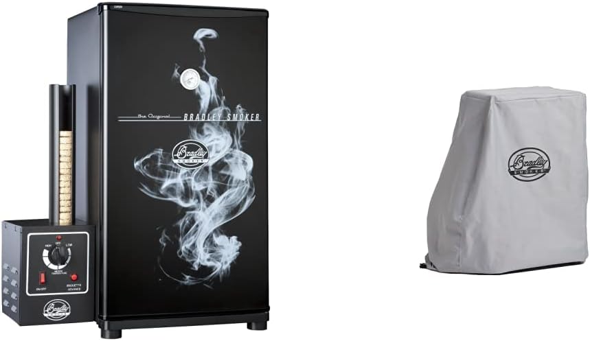 Original Bradley Smoker BS611 4-Rack Electric Smoker and Waterproof Cover