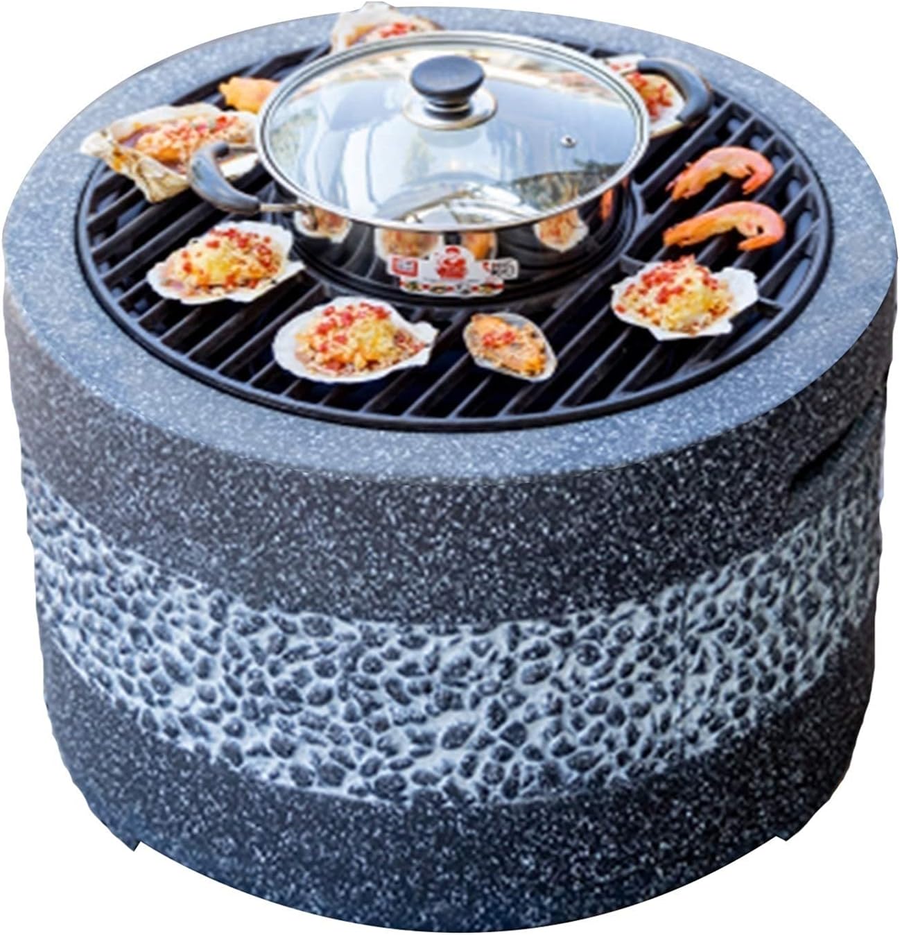 Outdoor Fire Pit Garden BBQ Grill Kit, Backyard Patio Garden Fireplace Camping Outdoor Wood Burning Fire Pit Bowl, Outdoor Heater, 55.5cm