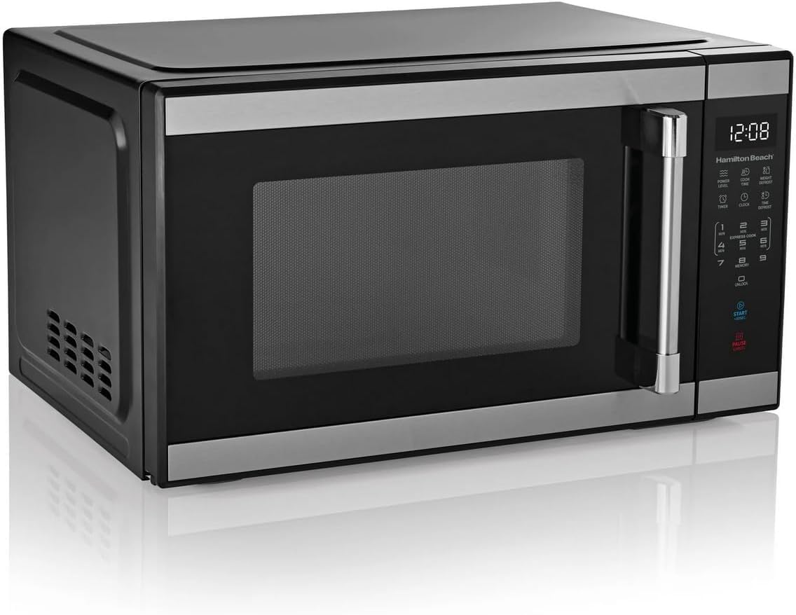 Hamiilton 1.1 Cu ft Countertop Microwave Oven in Stainless Steel, Sensor Cook