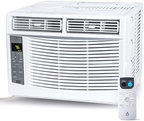 8000 BTU Window Air Conditioner, Ultra Quiet Air Conditioner Window Unit for Rooms Up to 350 Sq. Ft, Energy Efficient Indoor AC Unit With Wi-Fi, Remote Control & Reusable Filter, 115V/60Hz