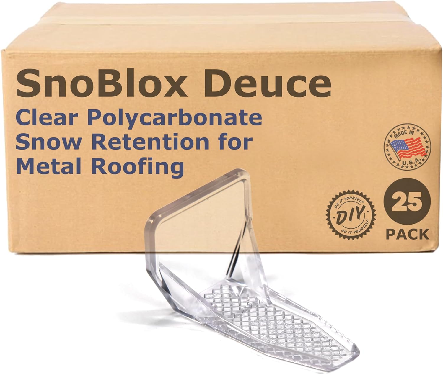 Plastic Snow Guards for Metal Roofing Clear SnoBlox Deuce 25 Pieces