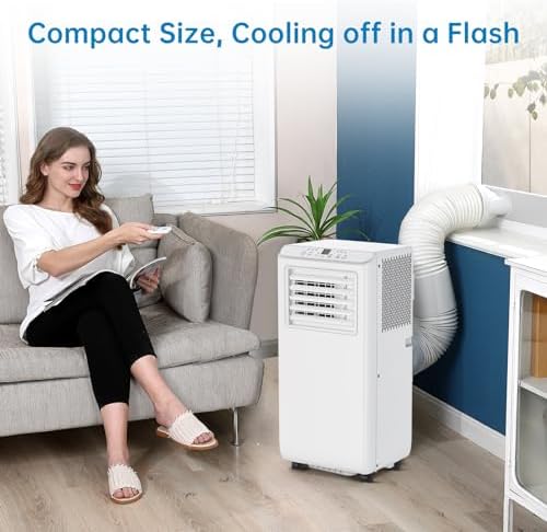 8000 BTU Portable Air Conditioner, Cools Up to 350 Sq.Ft, 3-In-1 Room Air Conditioner With Dehumidifier & Fan, Easy Install Kit for Home