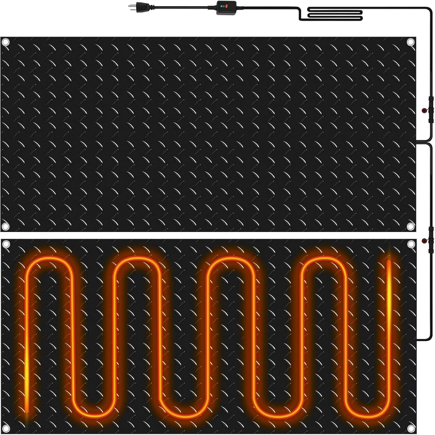 Outdoor Heated Snow-Melting Pads, for Sidewalks/staircases, Anti-Slip Rubber Pads, for Snow Removal(40x360cm/15.7x142in)