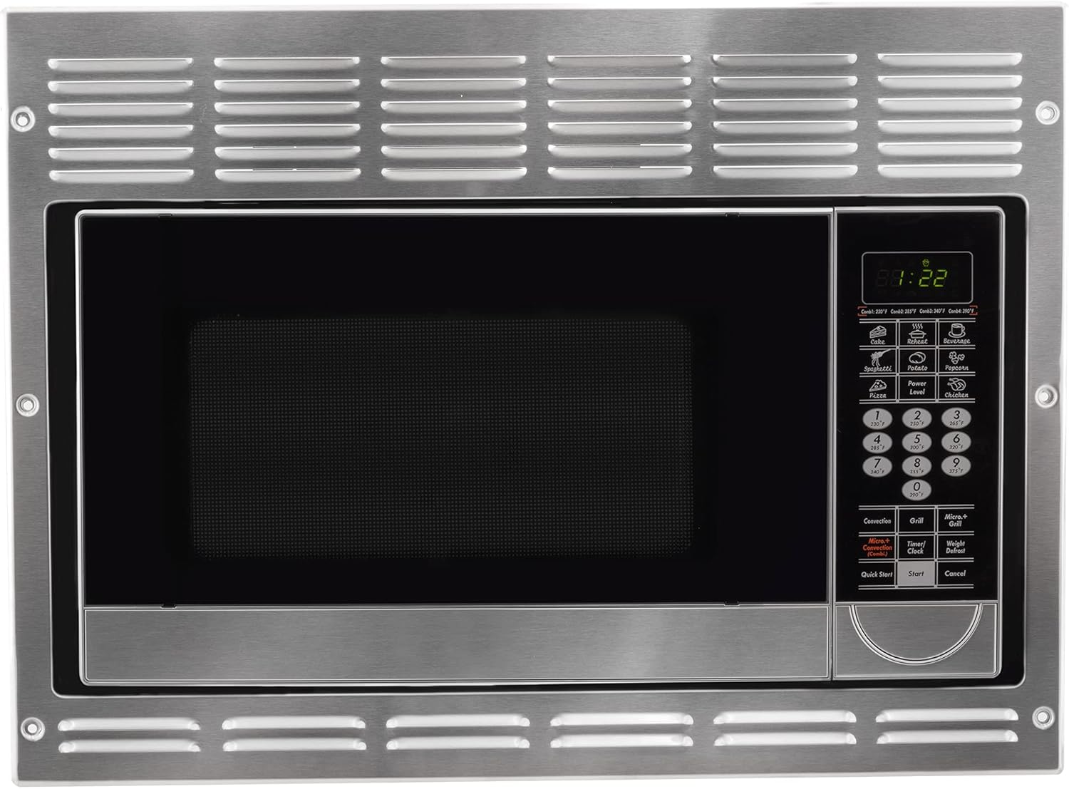 RecPro RV Convection Microwave Stainless Steel 1.1 cu. ft | 120V | Microwave | Appliances | Direct Replacement for Greystone