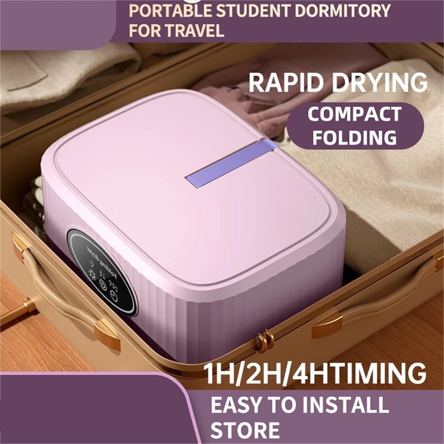 Portable Clothes Dryer for Apartment RV Travel Small Quiet Fast Drying Machine with Timer & Hassle-Free Setup clothes dryers