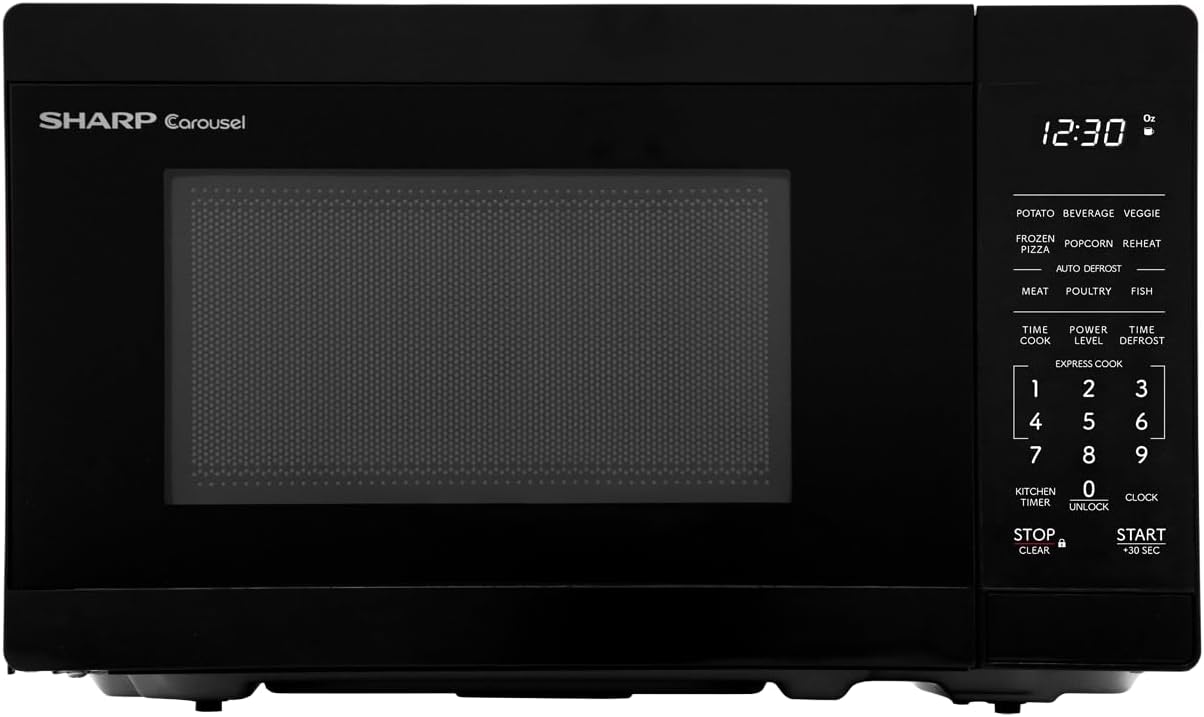 SHARP Compact Countertop Microwave Oven with Removable 10