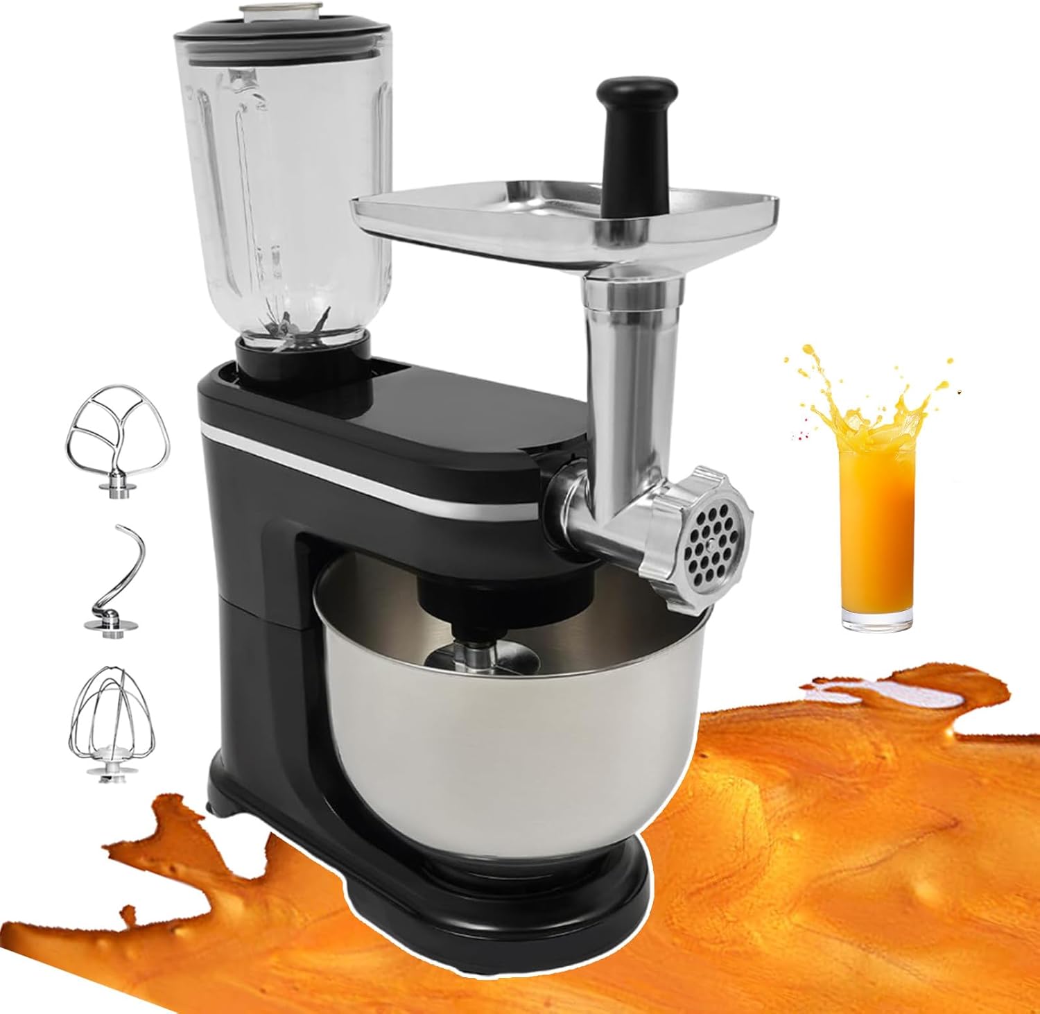 Juicing Blending Cooking Machine for Pate & Drinks, Food Blender with Whisk and Hook Attachments, Electric Chopper Kitchen Mixer