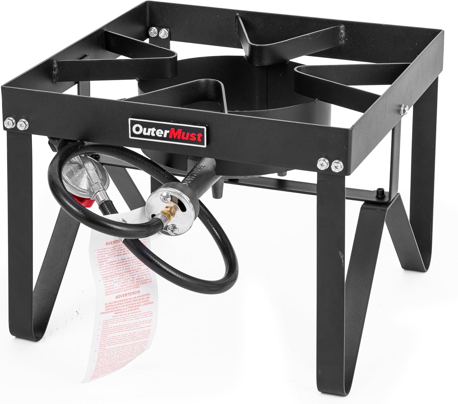 Outdoor Propane Burner Heavy Duty Propane Gas Stoves for Cooking with 10 PSI Regulator and Cast Iron Braided Holes Perfect for Home Brewing, Crawfish Boiler, Turkey Fryer and Seafood Boiler