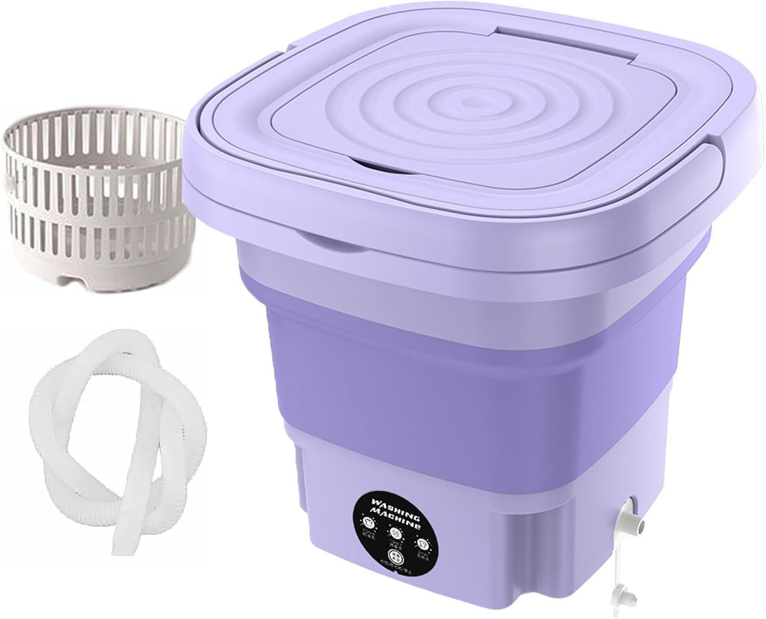 Generic Portable Washer and Dryer Combo, 8L Purple Mini Folding Washer, Top Load, Highly Efficient (Water, Energy), Small Portable Washing Machine for Apartments, Dorms, RV, Travel Laundry
