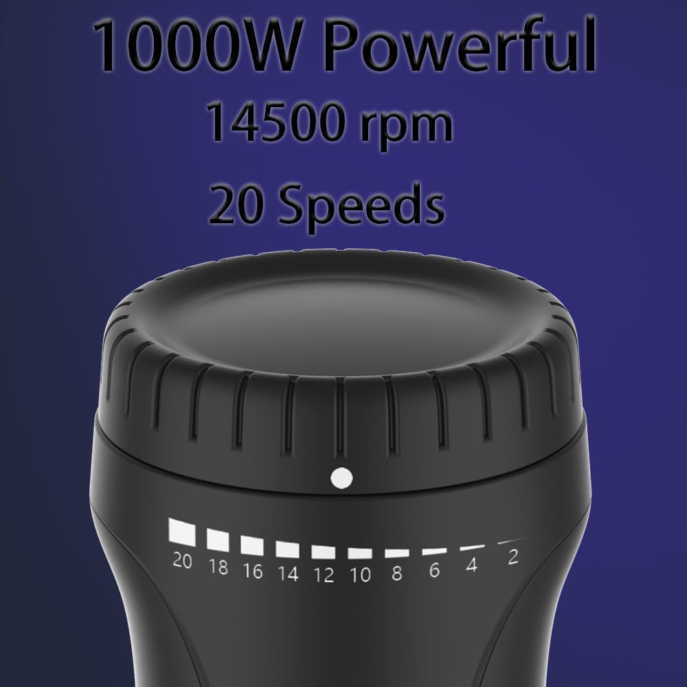 1000W 5-in-1 Immersion Hand Blender - 20 Speeds, Stainless Steel Stick Blender with Mixing Beaker, Chopper Bowl, Milk Frother, Egg Whisk for Smoothie, Baby Food, Sauces Red,Puree, Soup