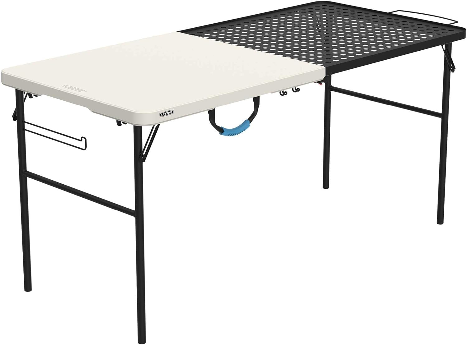 LIFETIME Folding Tailgate Table with Grill Rack, Portable Outdoor Camping Station, 5-Foot