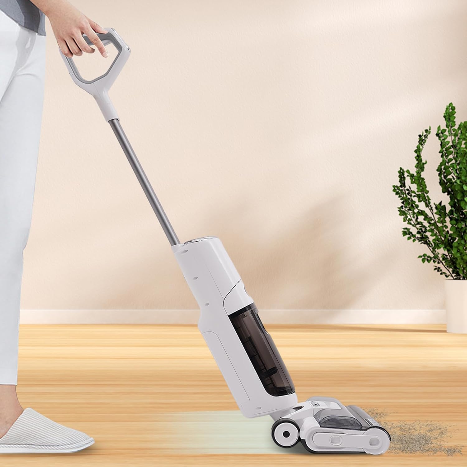 Wet Dry Vacuum Cleaner, T9pro Cordless Smart Self Cleaning Floor Cleaner with LED Screen and Voice Broadcasting Function, Vacuum Floor Washer for Linoleum, Hard Floors, Carpets