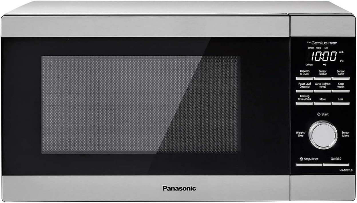 Panasonic Microwave Oven, 1.3 cu. ft. 1100W Countertop Microwave with Genius Sensor Cooking and Auto Defrost - NN-SD67LS (Stainless Steel)