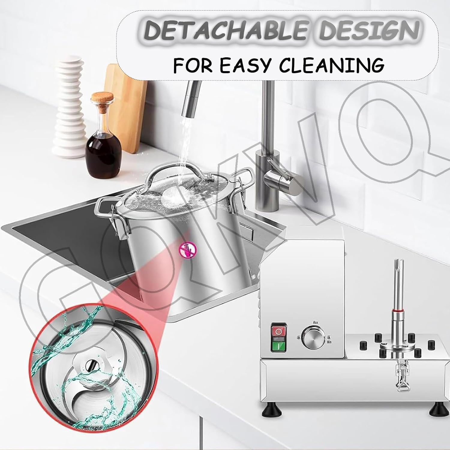 1800w Stainless Steel Electric Vegetable Blender Cutter,6/9L, Adjustable Speed for Fruits Grains Peanut Ginger Garlic B-HR-9L