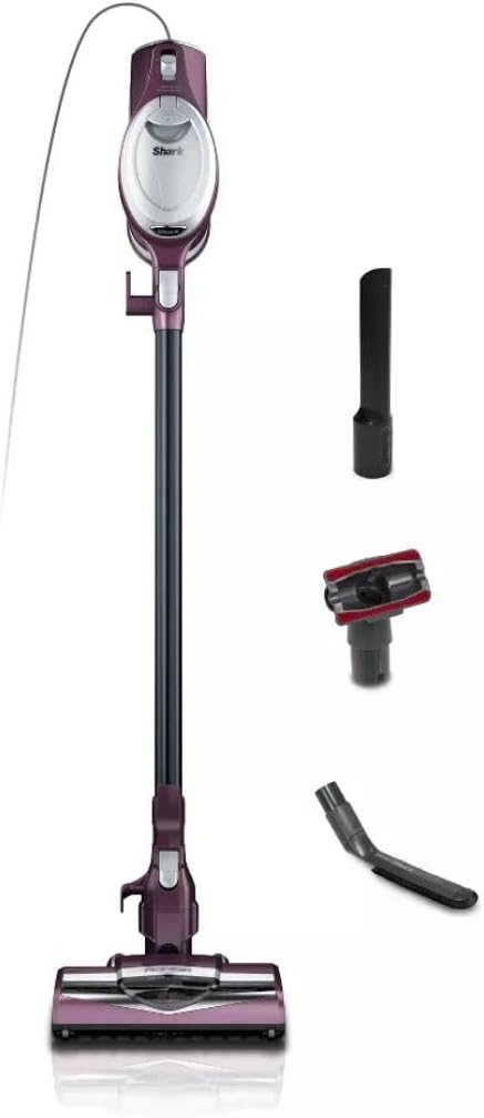 Sharky Lightweight Corded Stick Vacuum Cleaner with Powerful Suction, Swivel Steering and Wall Mount Storage (Purple)