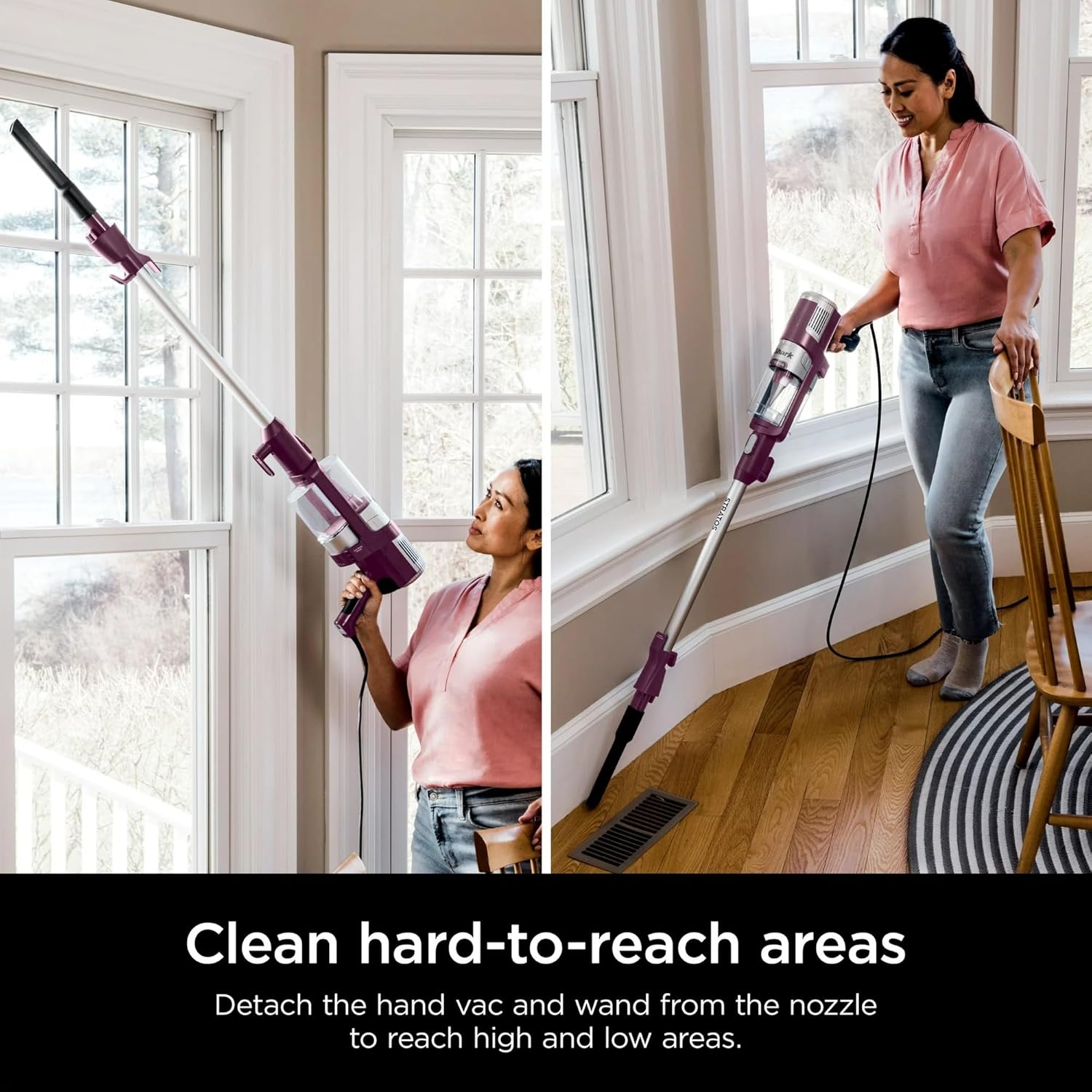 Shark HZ3000 Stratos Ultralight Corded Stick Vacuum with DuoClean PowerFins HairPro, Self-Cleaning Brushroll, & Odor Neutralizer Technology, Red Plum (Renewed)