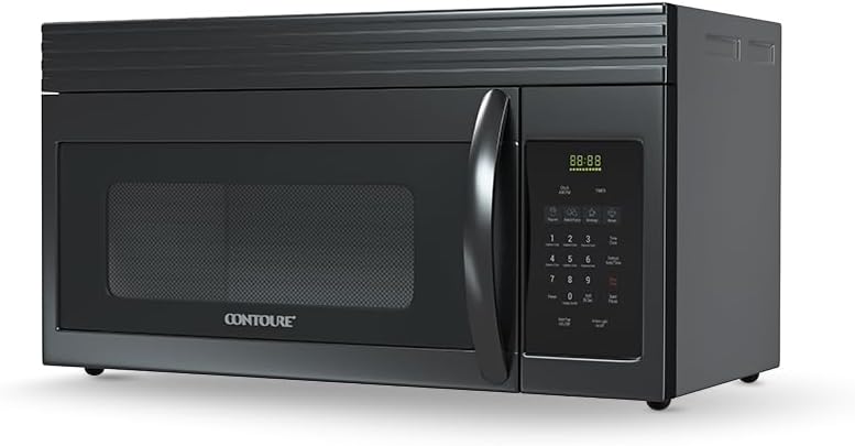 RV Over-the-Range Convection Microwave Oven: 1.6 Cu.Ft. | 1000W | LED | Express Cooking | Ventilation System | Black | RV-450BK-OTR