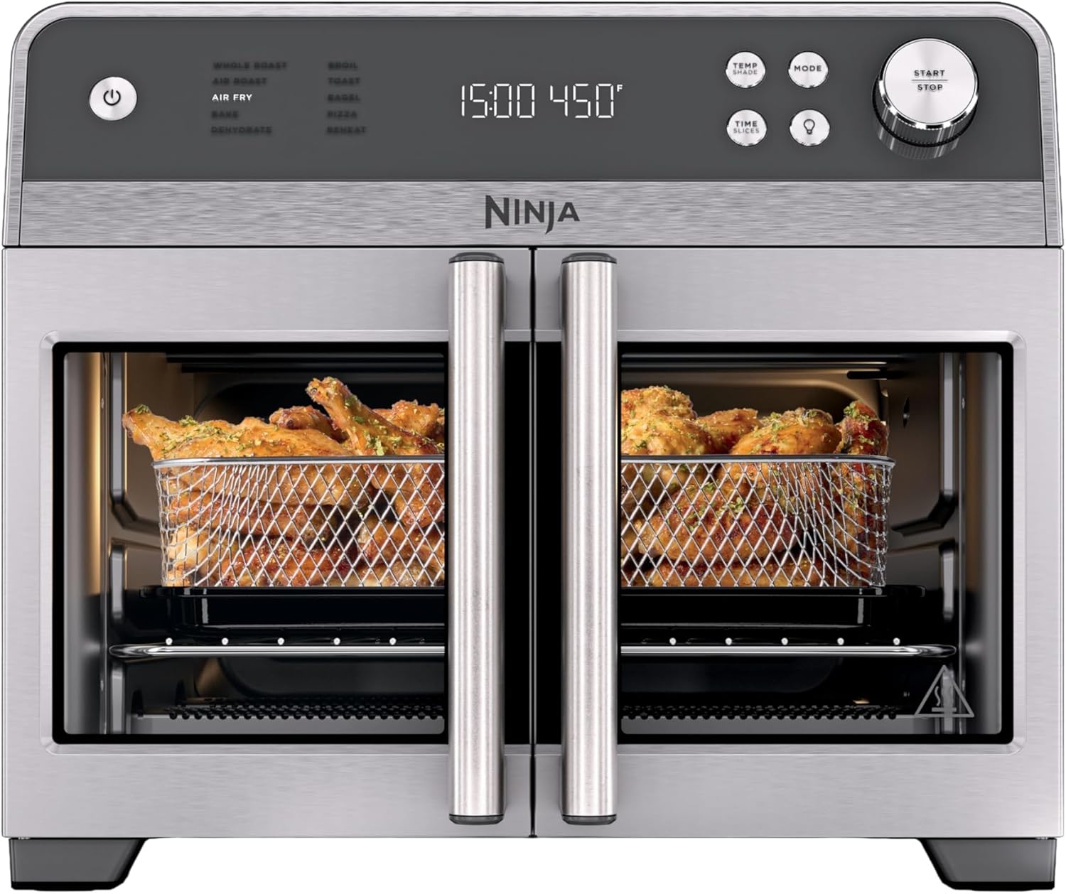 Ninja | French Door Premier | Air Fryer, Convection Oven, Toaster | 5-qt Air Fry Basket, Sheet Pan, Wire Rack, Broil Rack | PFAS-free Cooking Surface, Dishwasher-safe Accessories | FO101 (NEW)