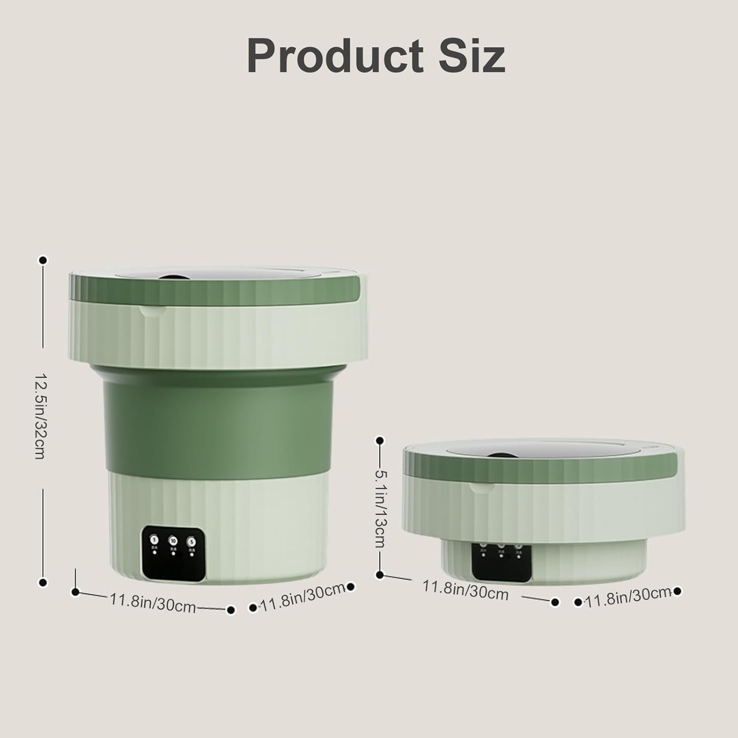 WHYATT Portable Mini Washing Machine Foldable,7L, for Washing Baby Clothes, Underwear Or Small Items,as a Gift for a Child