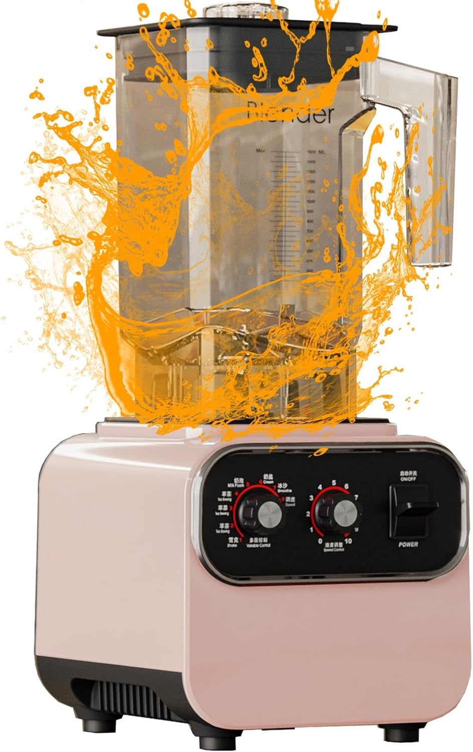 Professional High Speed Countertop Blender With 8 Durable Stainless Steel Blades, 2L BPA Free Blender For Shakes And Smoothies, Nuts, Ice And Fruits (Color : Pink, Size : 110V)