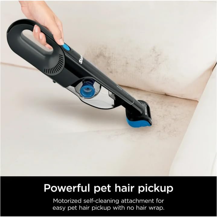 Shark Cordless Handheld Vacuum Cleaner – Ultra Cyclone Power, Pet Power Brush with PowerFins, Lightweight & Portable, XL Dustbin, Washable Filter, Crevice Tool – Black & Blue