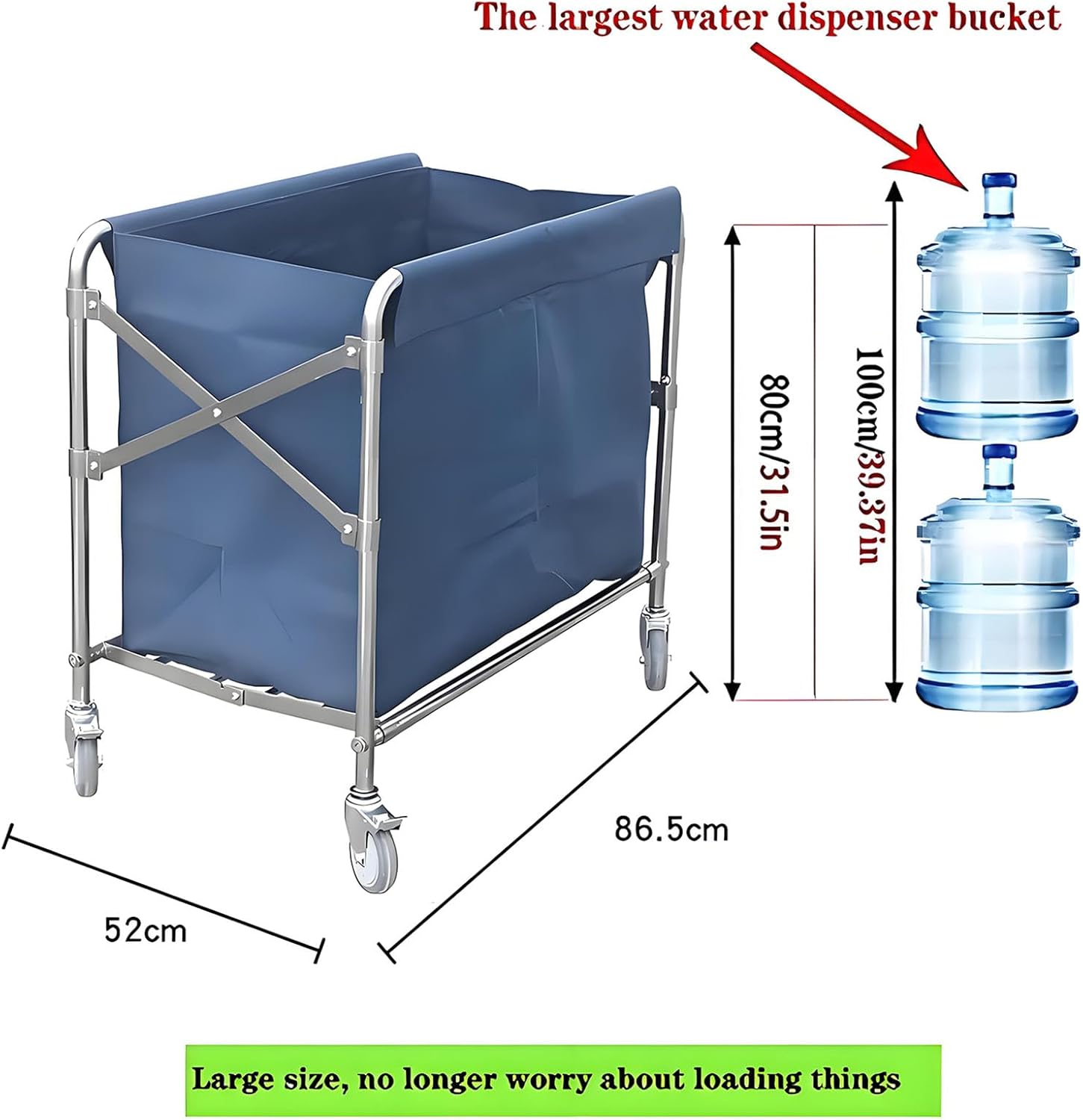 Commercial Laundry Cart with Wheels Heavy Duty Collapsible Laundry Cart, 12 Bushel Industrial Rolling Baskets Trucks with Steel Frame and Waterproof Oxford Cloth, for Home Organizer Storage
