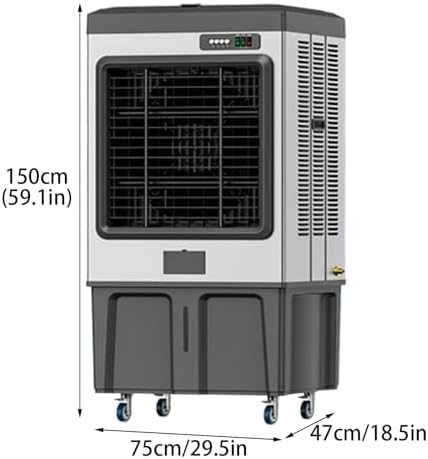 Personal Swamp Cooler, Quite Portable AC with 180L Tank and 3 Speeds, Evaporative Air Conditioner for Room Office Outdoor(75 * 47 * 150cm)