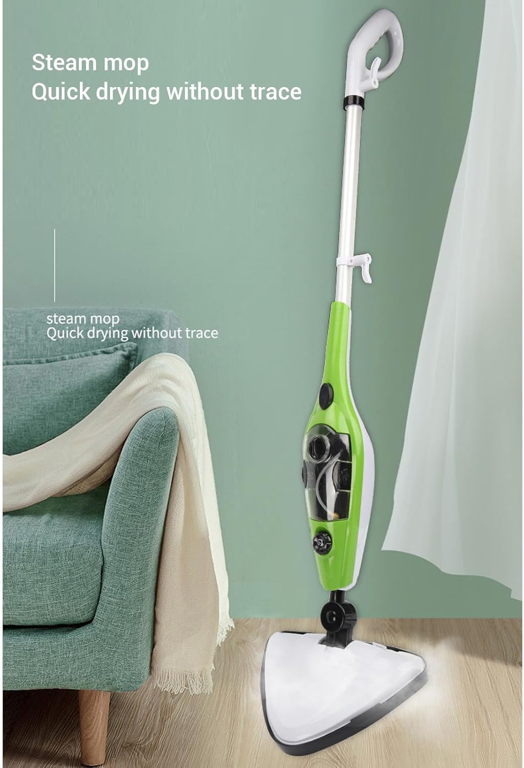 Steam Mop Floor Steam Mop with 350ml Water Tank for Window (US Plug 110‑120V)