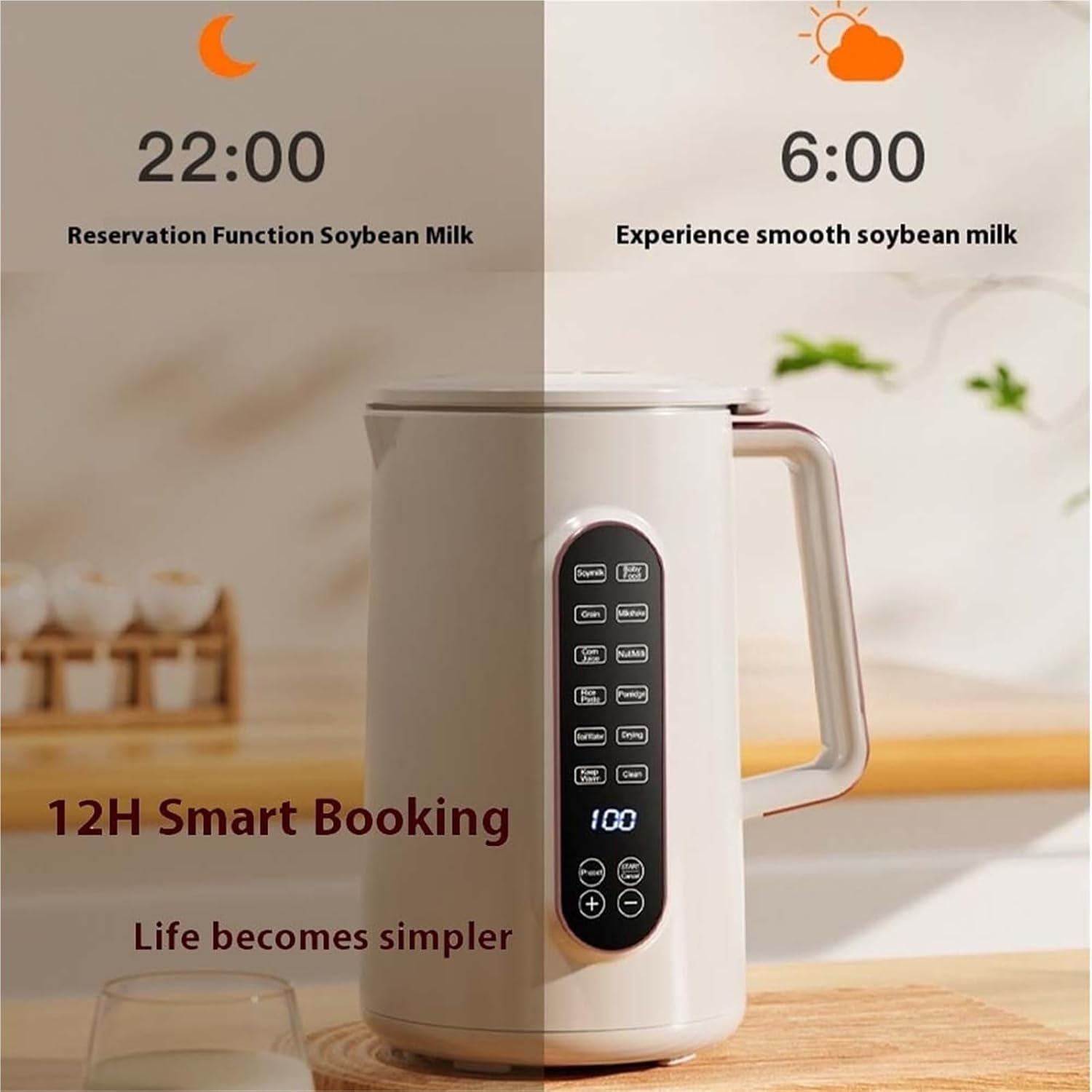 8 in 1 Nut Milk Maker Machine, Multifunctional Machine for Making Nut Milk, Automatic Nut Milk Blender with Easy Clean Stainless Steel Design for Homemade Almond Milk, Soy Milk, Oatmeal(1pc)