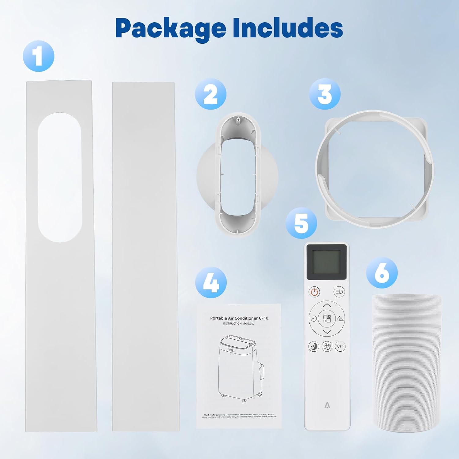 10000 BTU Portable Air Conditioners with Remote Control, 4-In-1 Cooling AC Unit for Room Up to 450 Sq.Ft, 3 Wind Speeds, 24H Timer, Auto Swing, Easy Install for Bedroom, Dorm, Office