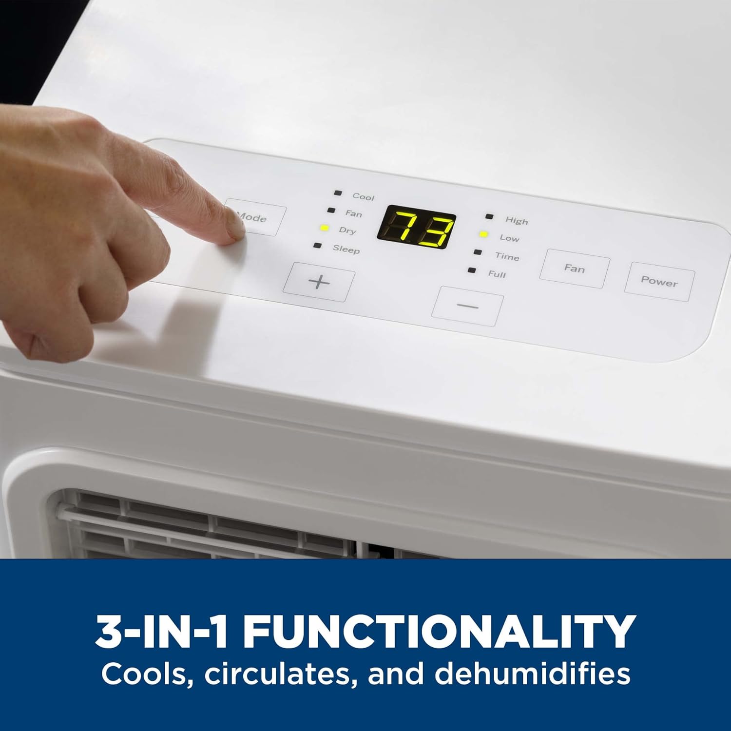 GE 8,000 BTU Portable Air Conditioner for Small Rooms up to 150 sq ft. (5,100 BTU SACC), 3-in-1 with Dehumidify, Fan and Auto Evaporation, Included Window Installation Kit