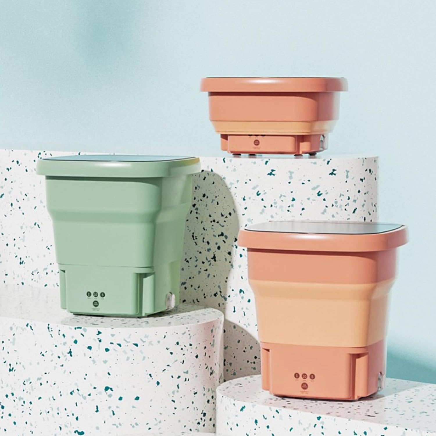 Washing Machine for Delicate Laundry Compact Foldable Design with Dehydration 15L Portable Washer Ideal for Small Spaces