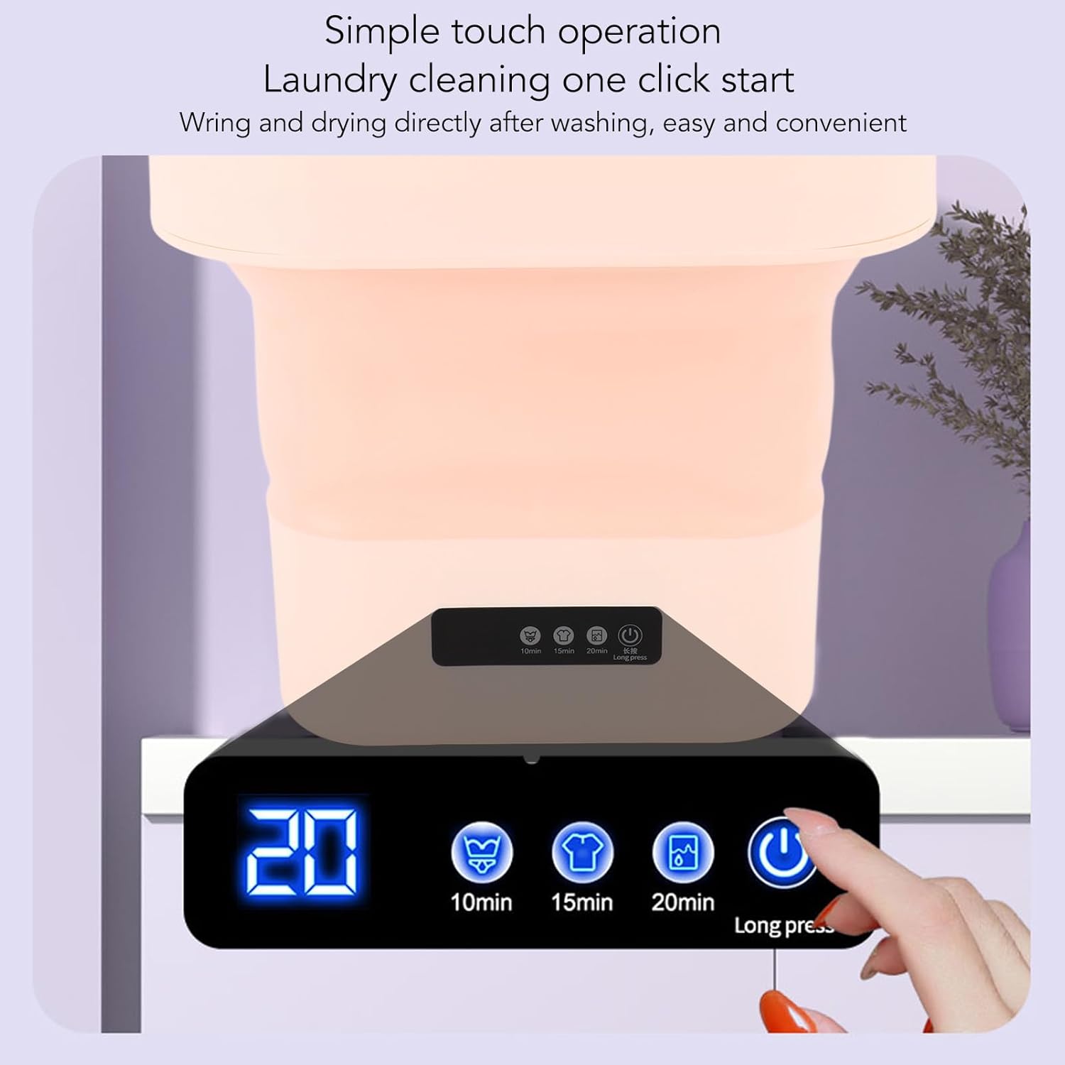 Portable Washing Machine 10L, Fully Automatic Mini Foldable Washer, Foldable Laundry Washer Small Washer for Baby Clothes Underwear Washing Machine (US Plug)