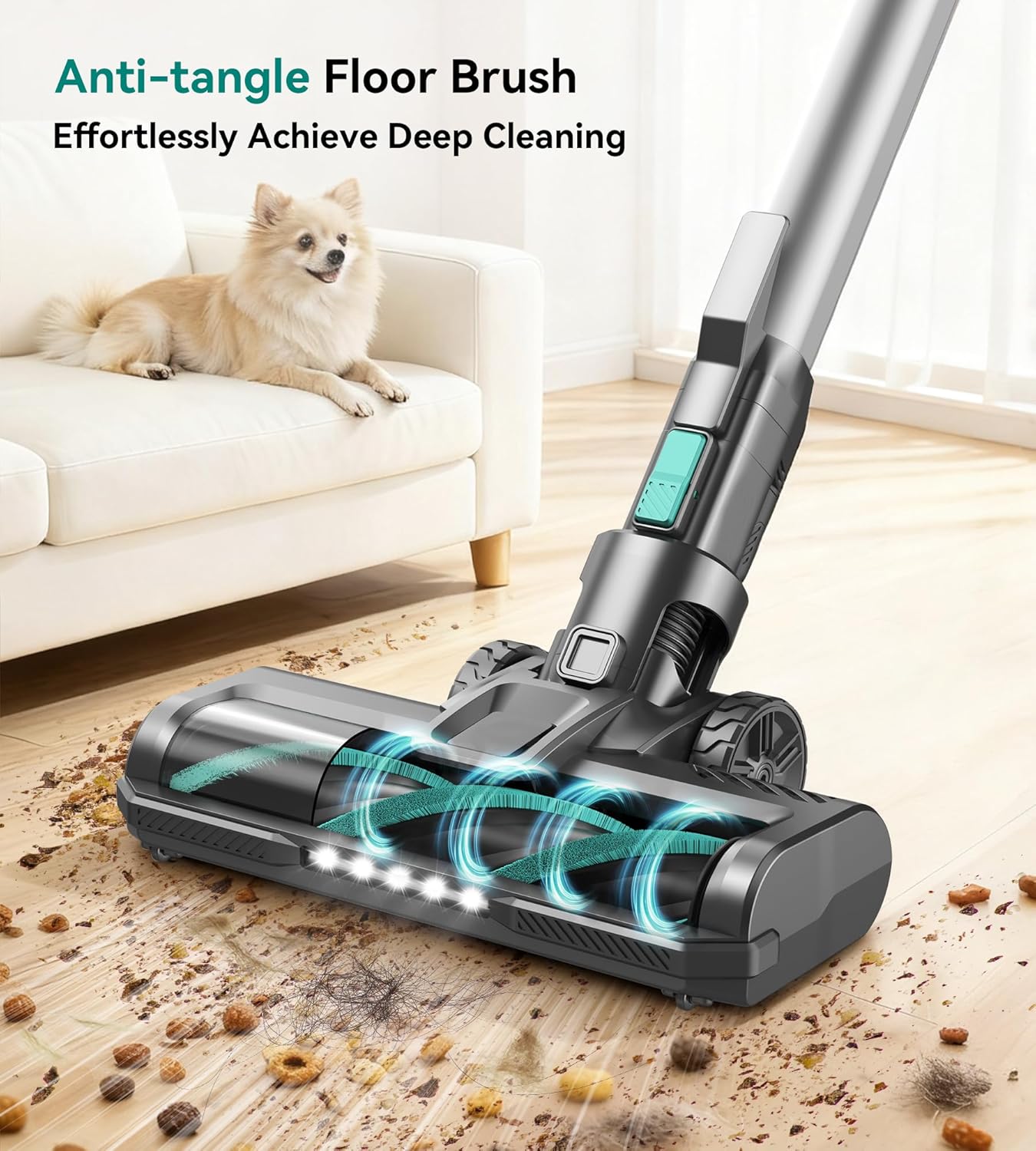 S10K Cordless Vacuum Cleaner, 55Kpa 60mins Lightweight Stick Vacuum with Powerful Suction for Home, Rechargeable, Self-Standing, Handheld Vacuum Cleaners for Hardwood Floors, Carpets, Pet Hair
