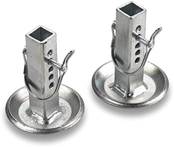 WARN 80475 Snow Plow Blade Protector: Skid Shoe with Square Shaft and Adjustable Pin Placement Lock, 1 Pair