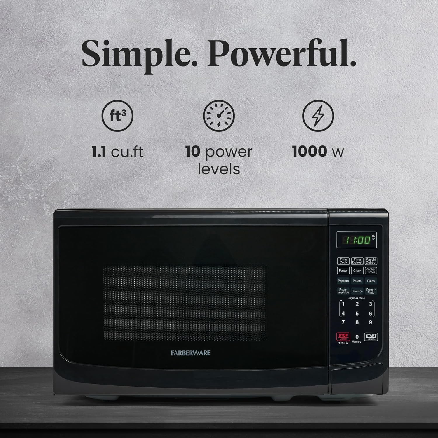 Farberware Countertop Microwave 700 Watts & Countertop Microwave 700 Watts, 0.7 cu ft - Microwave Oven With LED Lighting and Child Lock - Perfect for Apartments and Dorms - Easy Clean Stainless Steel