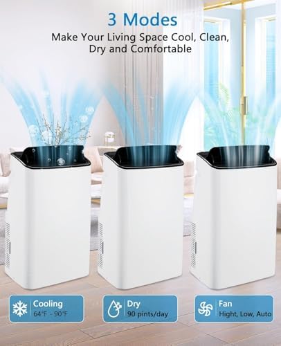 14000 BTU Portable Air Conditioners, Cools Up to 750 Sq.Ft,Cooling/Dry/Fan Mode,Quiet Portable AC Unit With Remote Control,AC Unit For Large Living Room,Office