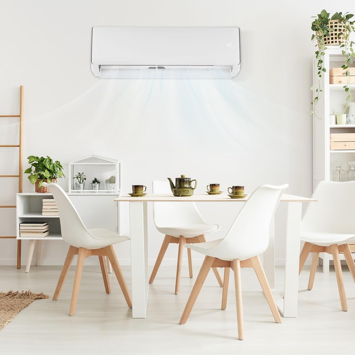 Bonnlo 11500BTU Wifi Enabled Mini Split Air Conditioner & Heater, 17 SEER2 115V Inverter Ductless Wall AC Unit with Pre-Charged Condenser, Heat Pump & Installation Kit