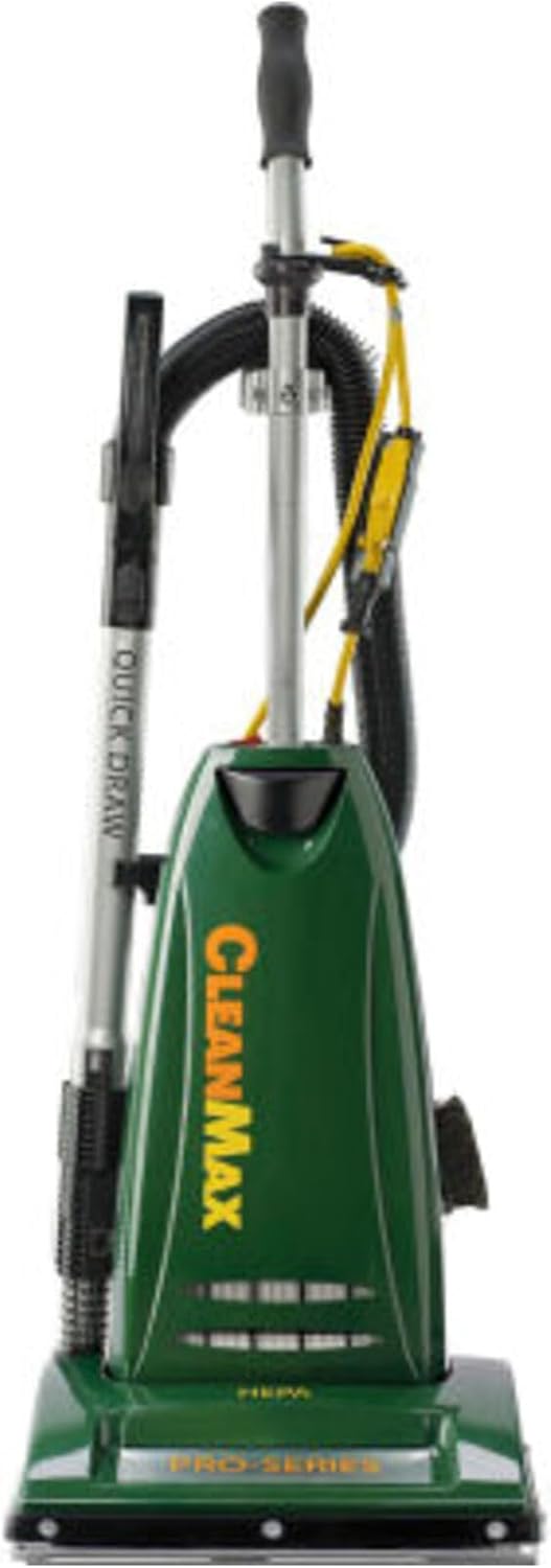 Cleanmax Pro Series CMP-3QD Commercial Upright Vacuum Cleaner with Quickdraw Wand, HEPA Filtration, 10-Amp Motor, 40-Foot Cord, and Auto Adjustable Height for Carpets and Hard Floors