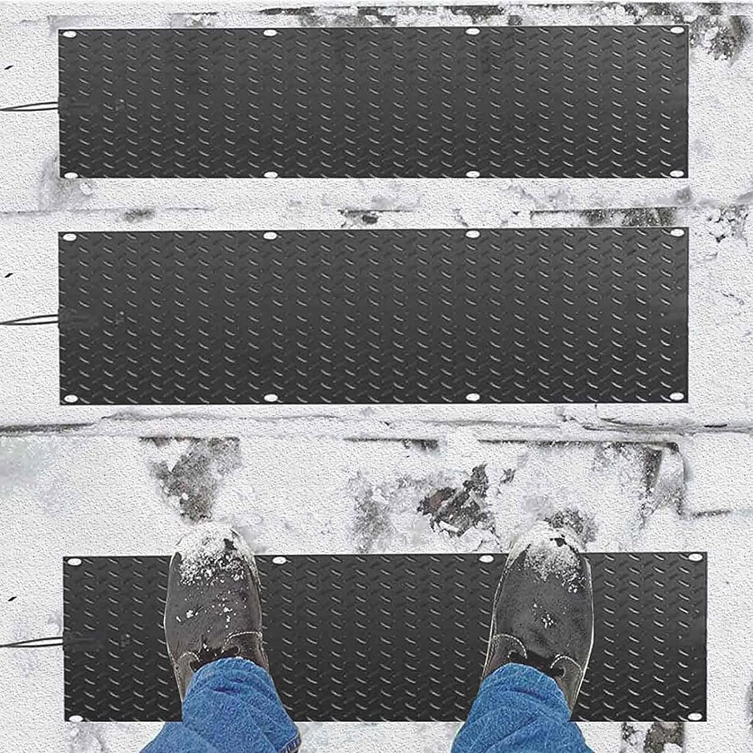 Heated Snow Melting Mats for Melting Snow and Ice Heated Entrances Walkway Mat No-Slip Stair Heating Outdoor Mats 2 in/h (Color : 3 Pcs, Size : 30x90cm/(11.8x35.4in))