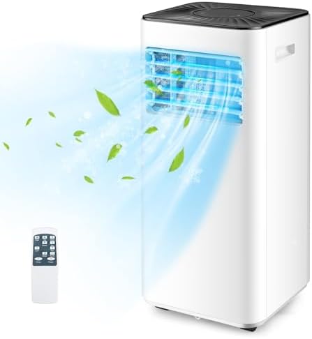 DORTALA Portable Air Conditioner 10000 BTU, 3-in-1 AC Unit with Dehumidifier, Fan Modes, 24H Timer, Remote Control, Window Kit, Quiet AC Unit Cools Rooms to 350 Sq.Ft