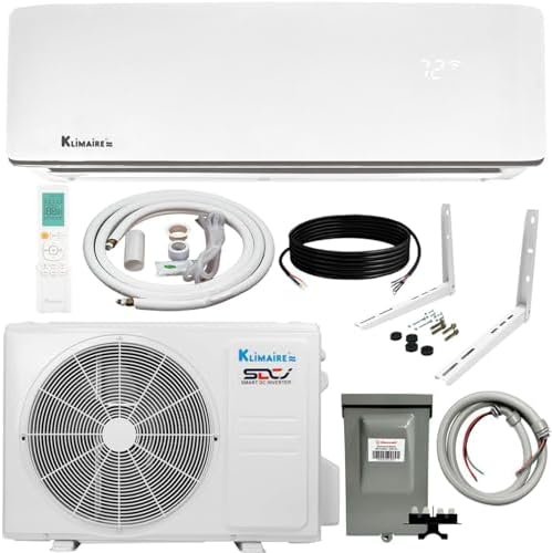 Klimare 12,000 BTU 23.1 SEER2 Ductless Mini Split Inverter A/C with All Inclusive 15' Installation Kit, Wall Bracket, Electrical Disconnect Tight Whip (230V)