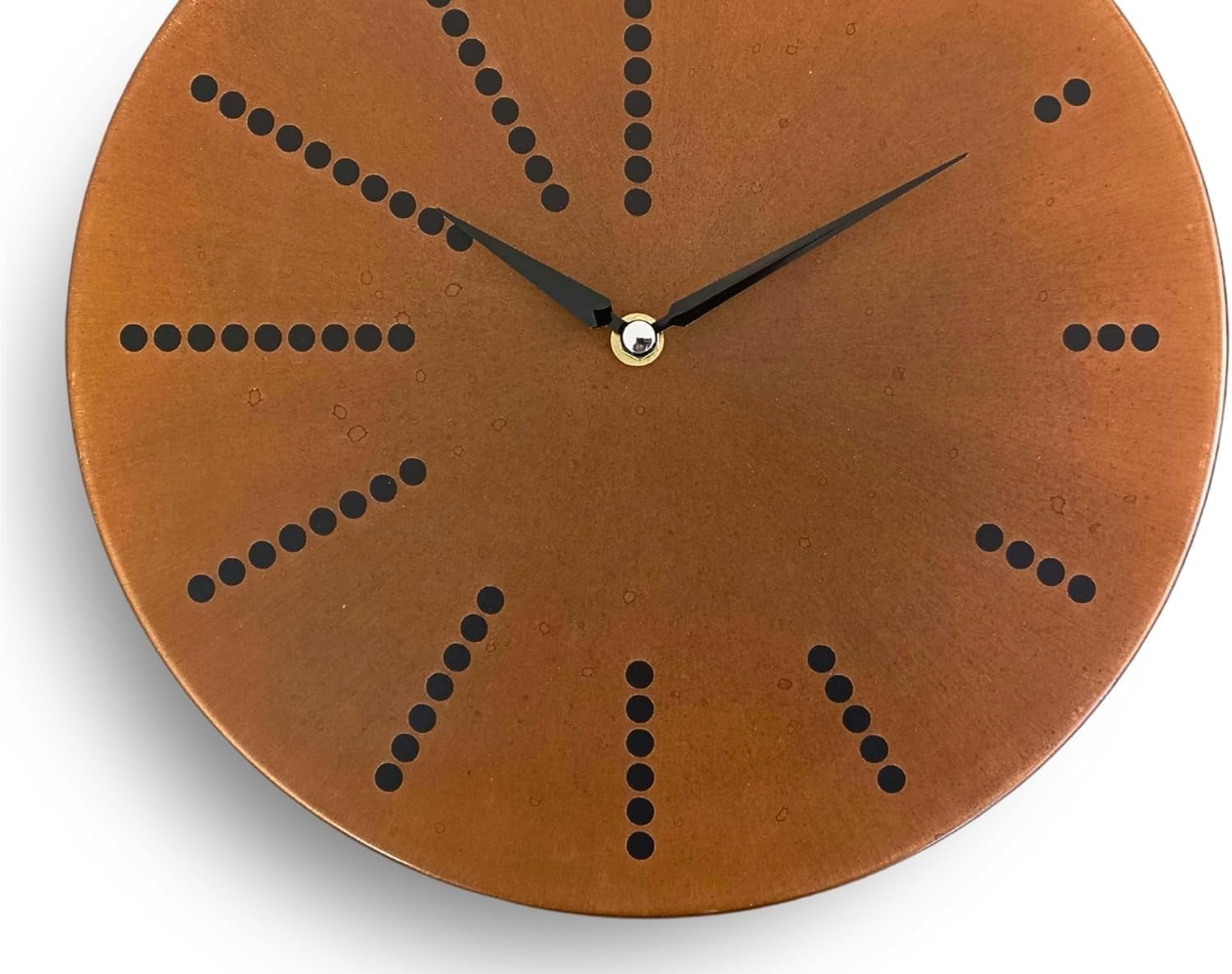 A Rusty Copper-Colored Silent Wall Clock, Now A Representative of Rural Households, is Used in Living Rooms, Bedrooms, Kitchens and Offices(Gold Colored Hands)