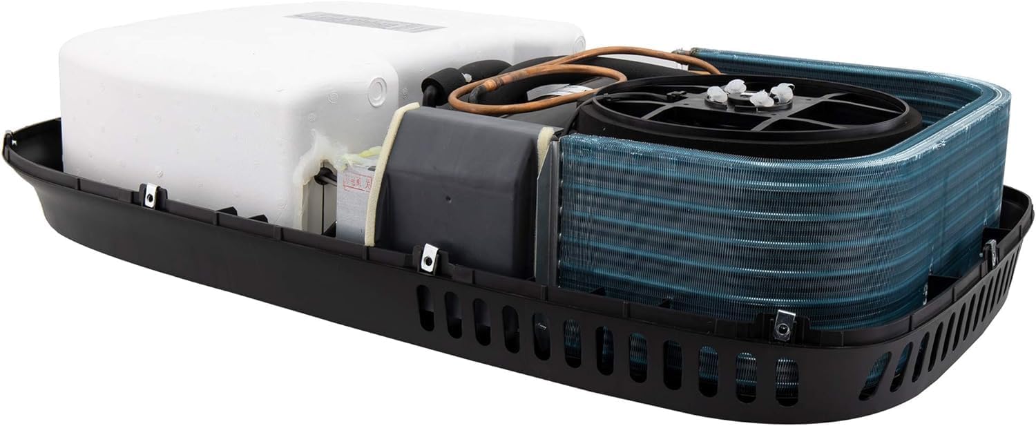 RecPro RV Air Conditioner Low Profile 9.5K Non-Ducted | Optional Heat Pump | Quiet AC | Cooling Only | RV AC Unit | Camper Air Conditioner (Include Heat Pump, Black)
