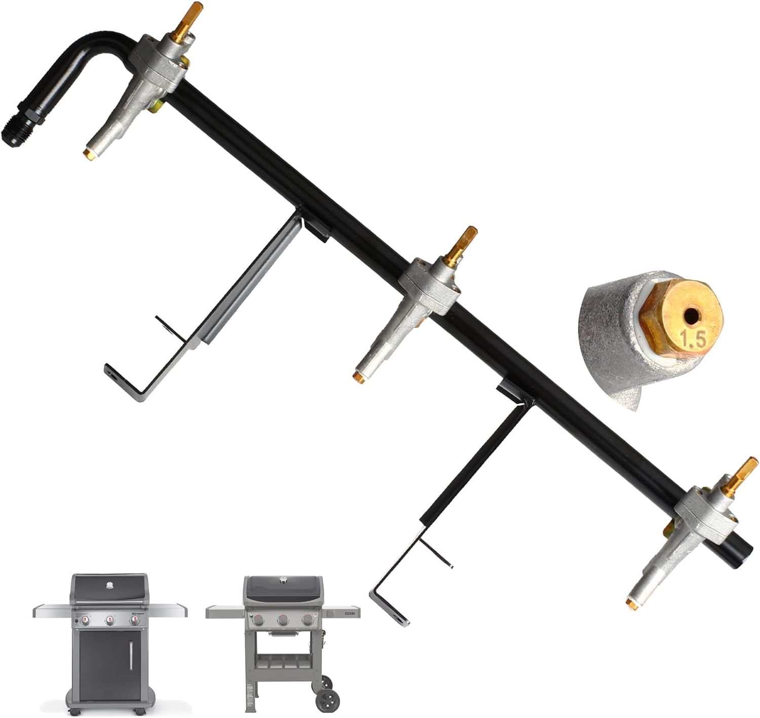 Gas Grill Manifold Valve Assembly for Weber Spirit 310 & Spirit II 310 Series, Gas Grill Manifold Main Burner Control Valve for Weber Spirit E-310, Spirit S-310, Spirit E-315, Natural Gas(NG)