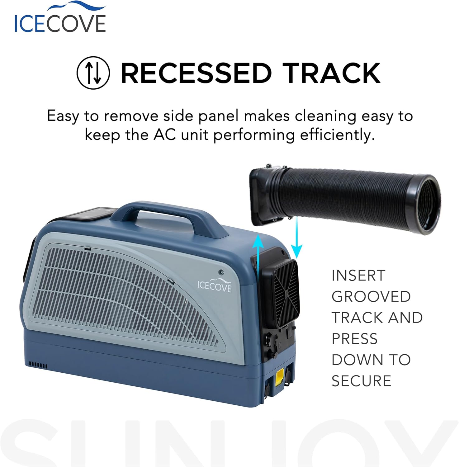 IceCove Portable Air Conditioner, 2500BTU Fast Cooling Car AC Unit, 250W Low Power Consumption, 25.5VDC, 2 Fan Speed, 3 Light Mode for Tent Camping RV Truck Van Life Home (Battery Not Included), Blue